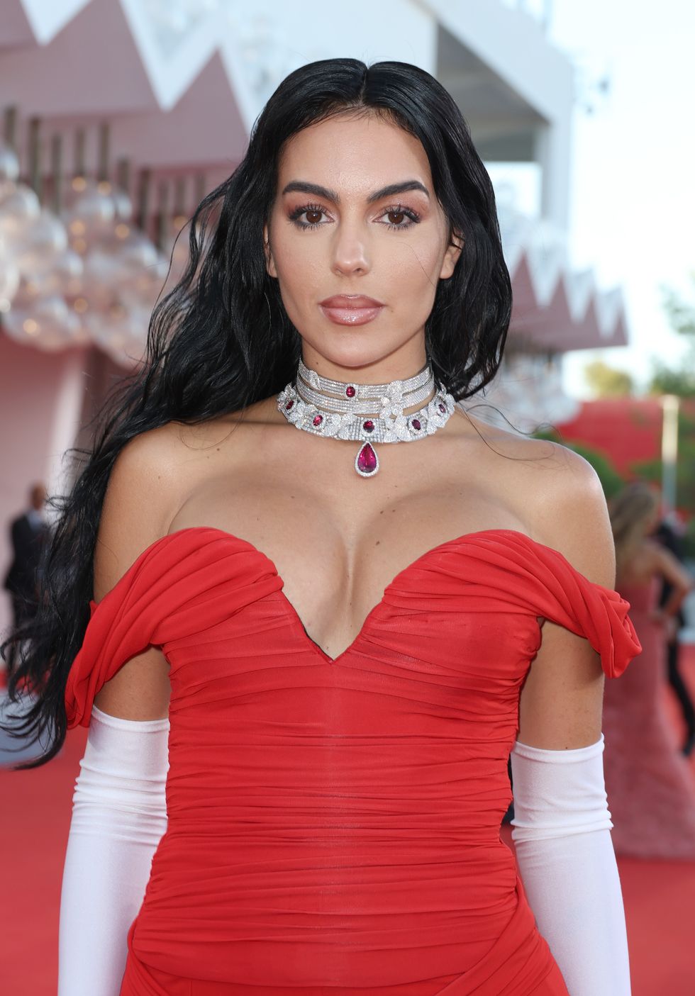venice, italy september 05 georgina rodriguez attends a red carpet for the movie enea at the 80th venice international film festival on september 05, 2023 in venice, italy photo by pascal le segretaingetty images