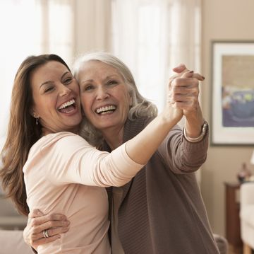 mother and daughter dancing