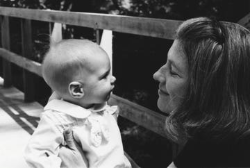 mother looking at daughter