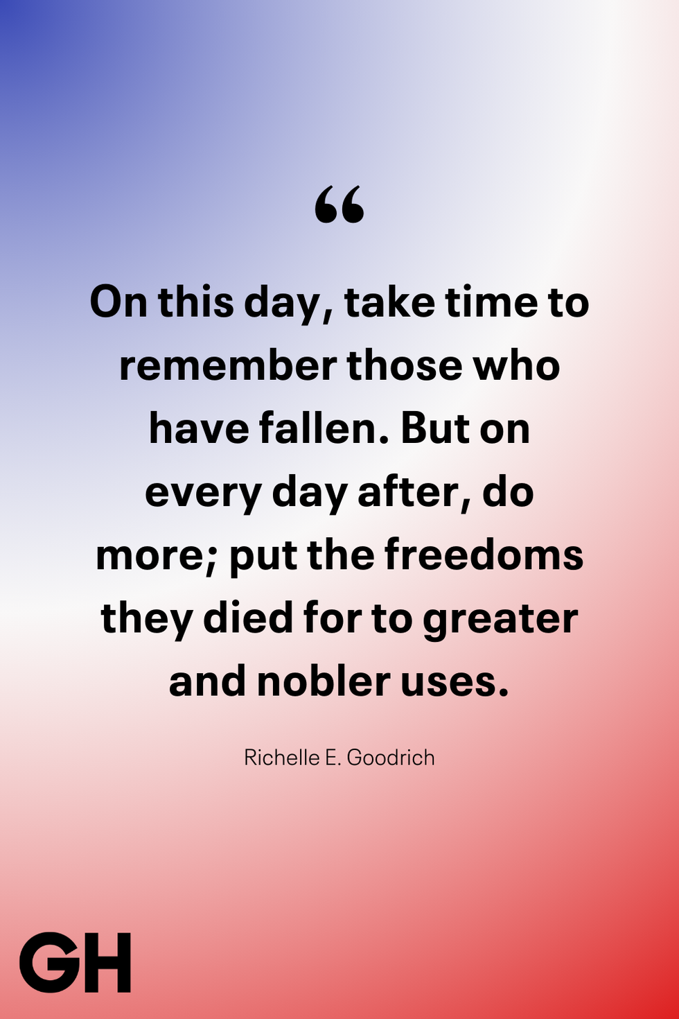 memorial day quote on red backrgound