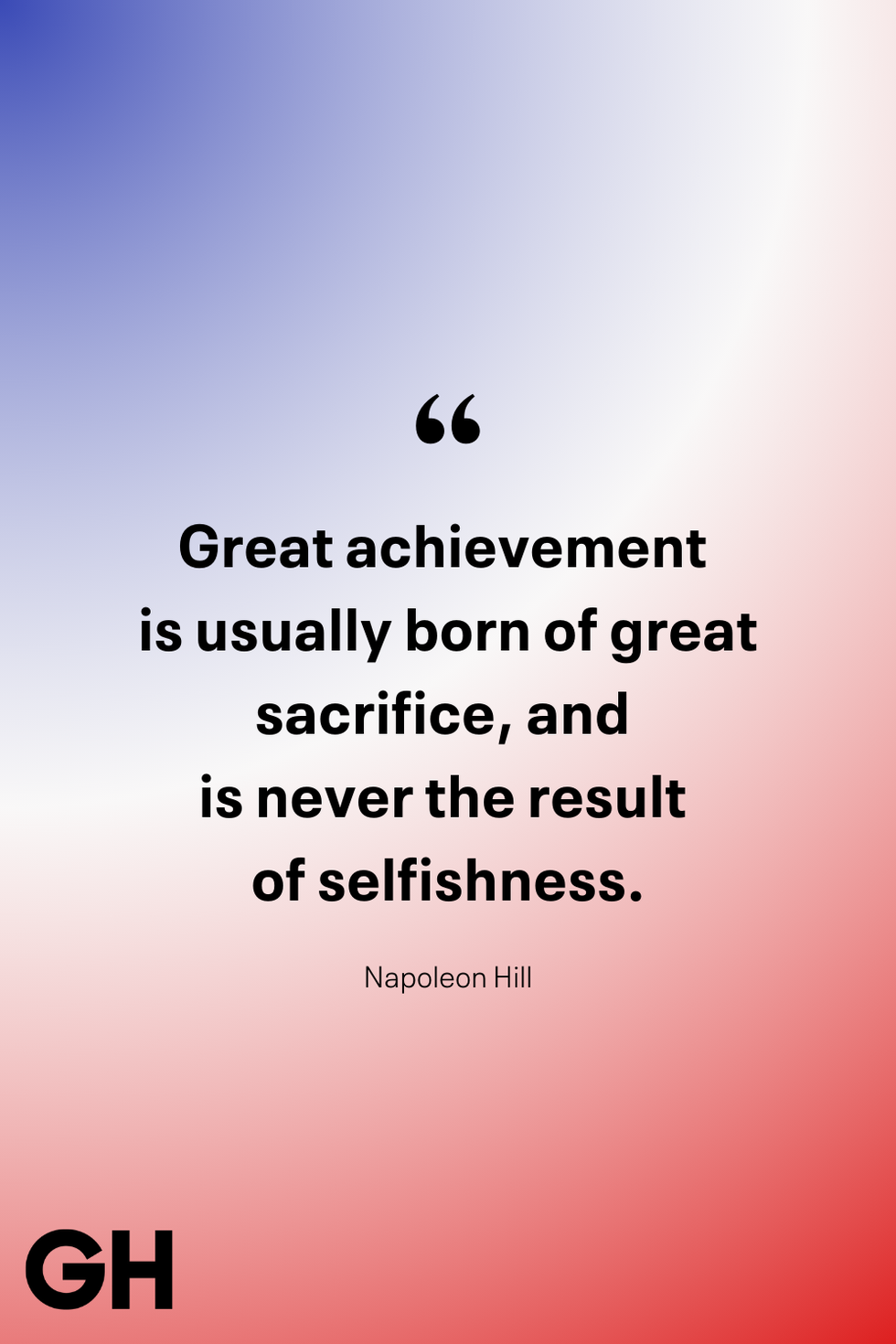 napoleon hill quote on red backdrop