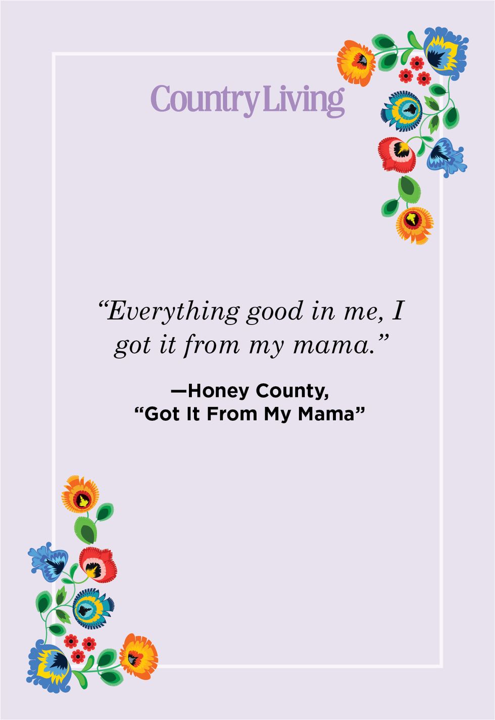 short touching mother daughter quote from honey county song lyric