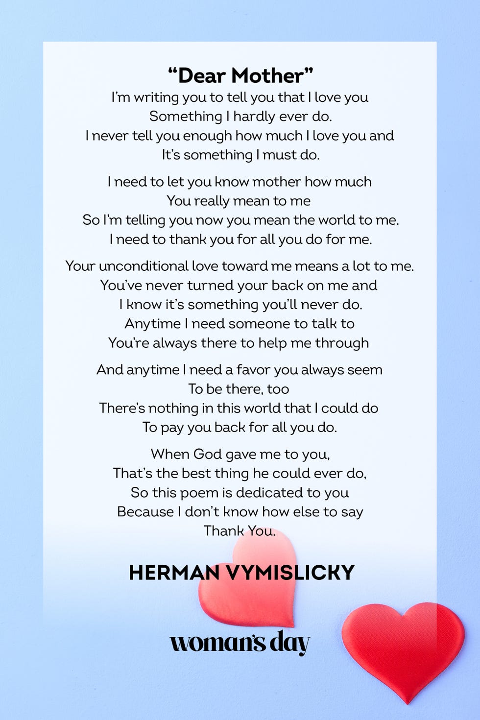 mothers day poems  herman vymislicky