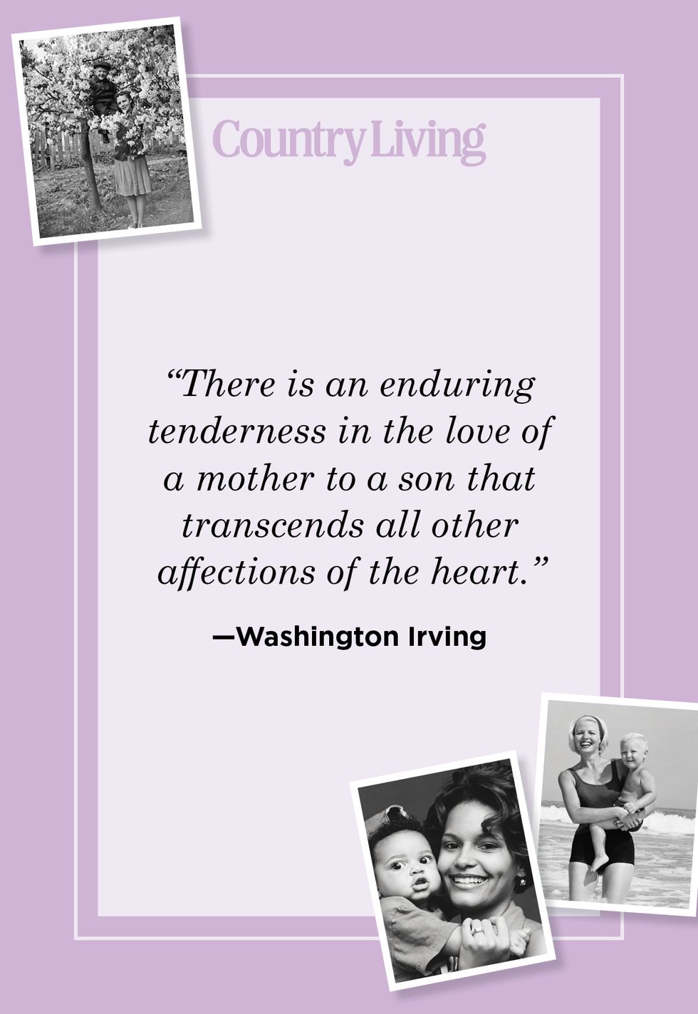unconditional love mother son quote by washington irving