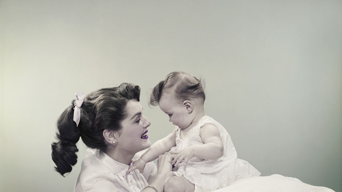 mother with baby, smiling