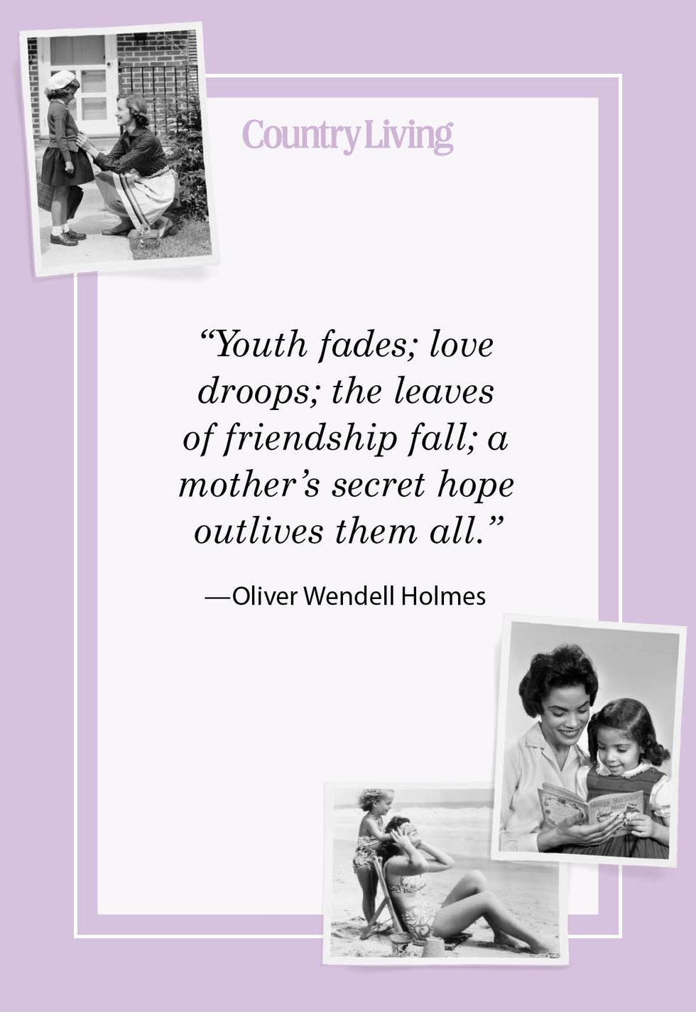 youth fades love droops the leaves of friendship fall a mothers secret hope outlives them all