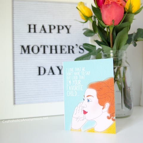 mothers day card ideas favorite child printable