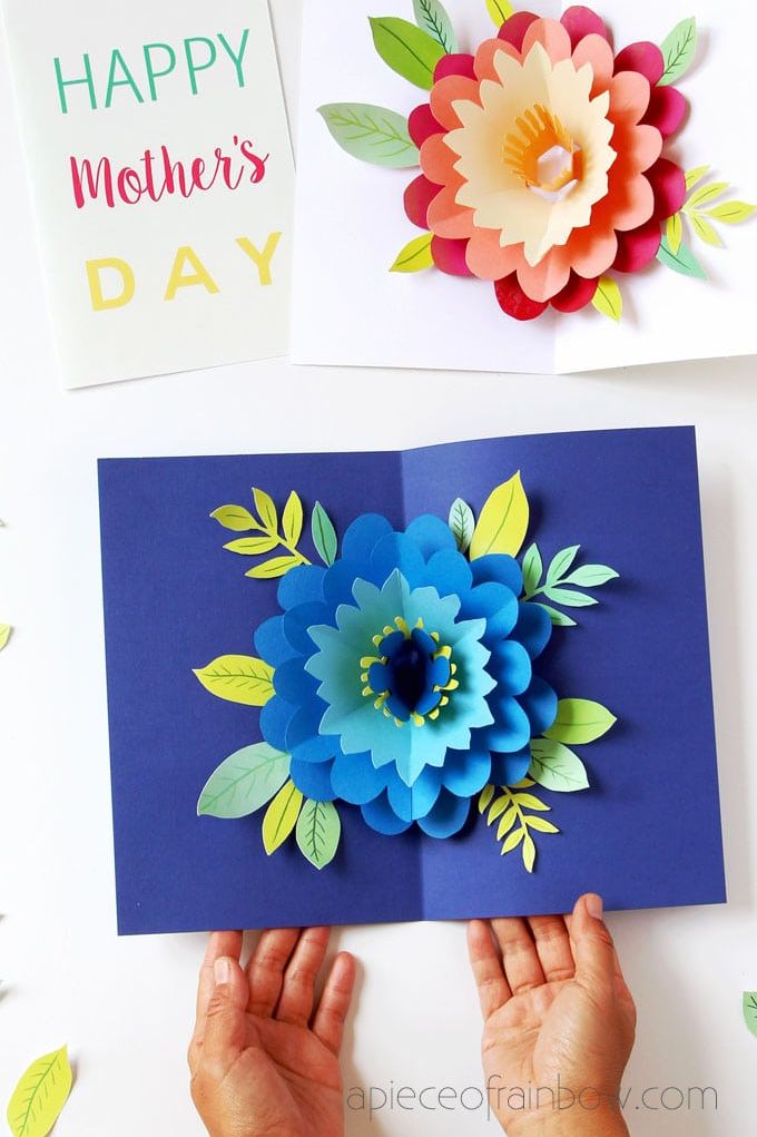 mothers day card ideas handmade pop up flower card