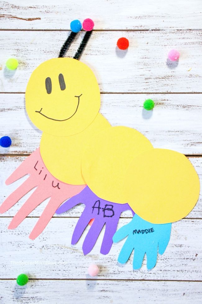 mother day card ideas handprint caterpillar craft
