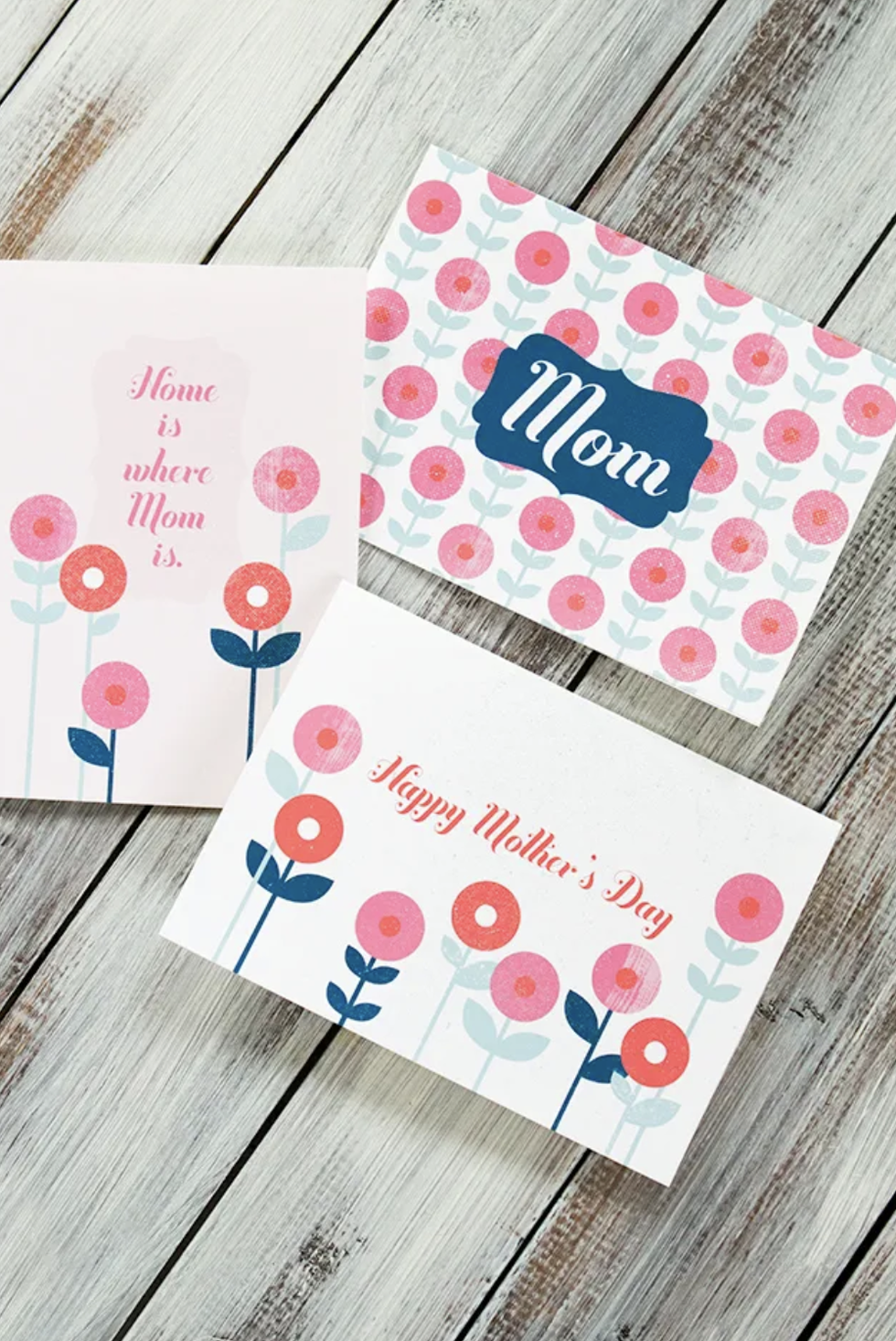 mothers day card ideas home is where the heart is floral printable cards
