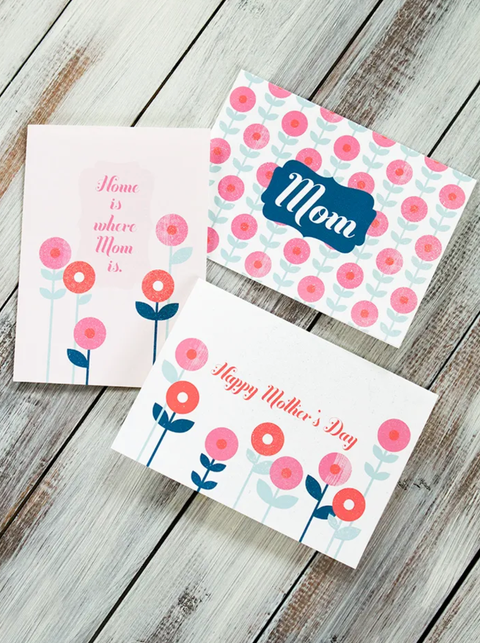 mothers day card ideas home is where the heart is floral printable cards