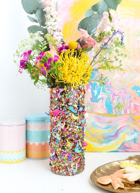 mothers day crafts  confetti flower vase