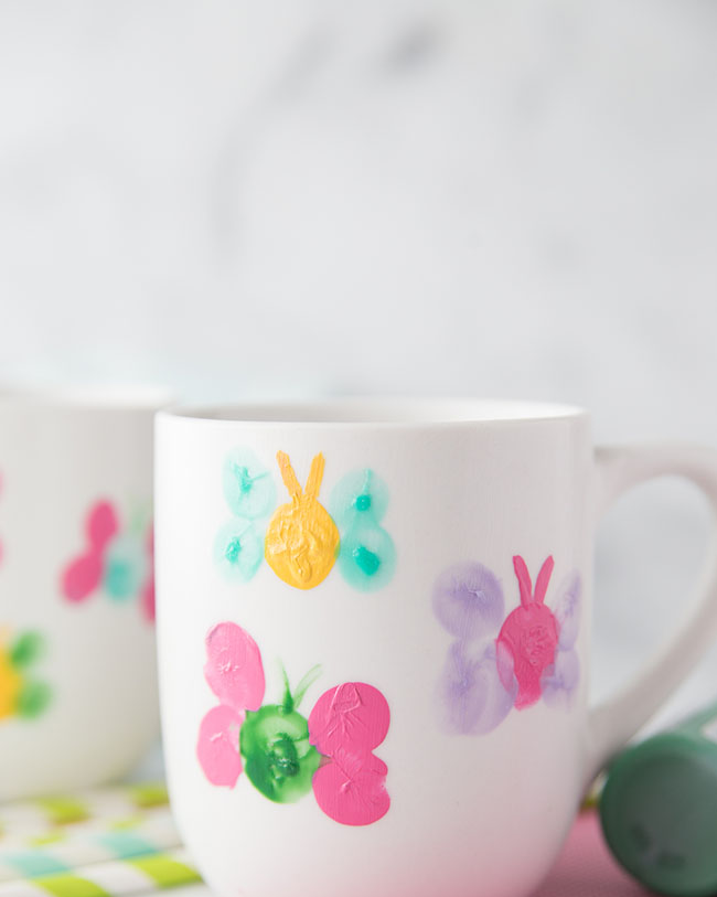 mothers day crafts for kindergarteners fingerprint butterfly mug painting