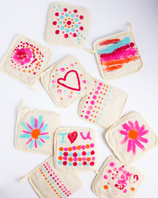 mothers day crafts for kindergarteners painted pot holders
