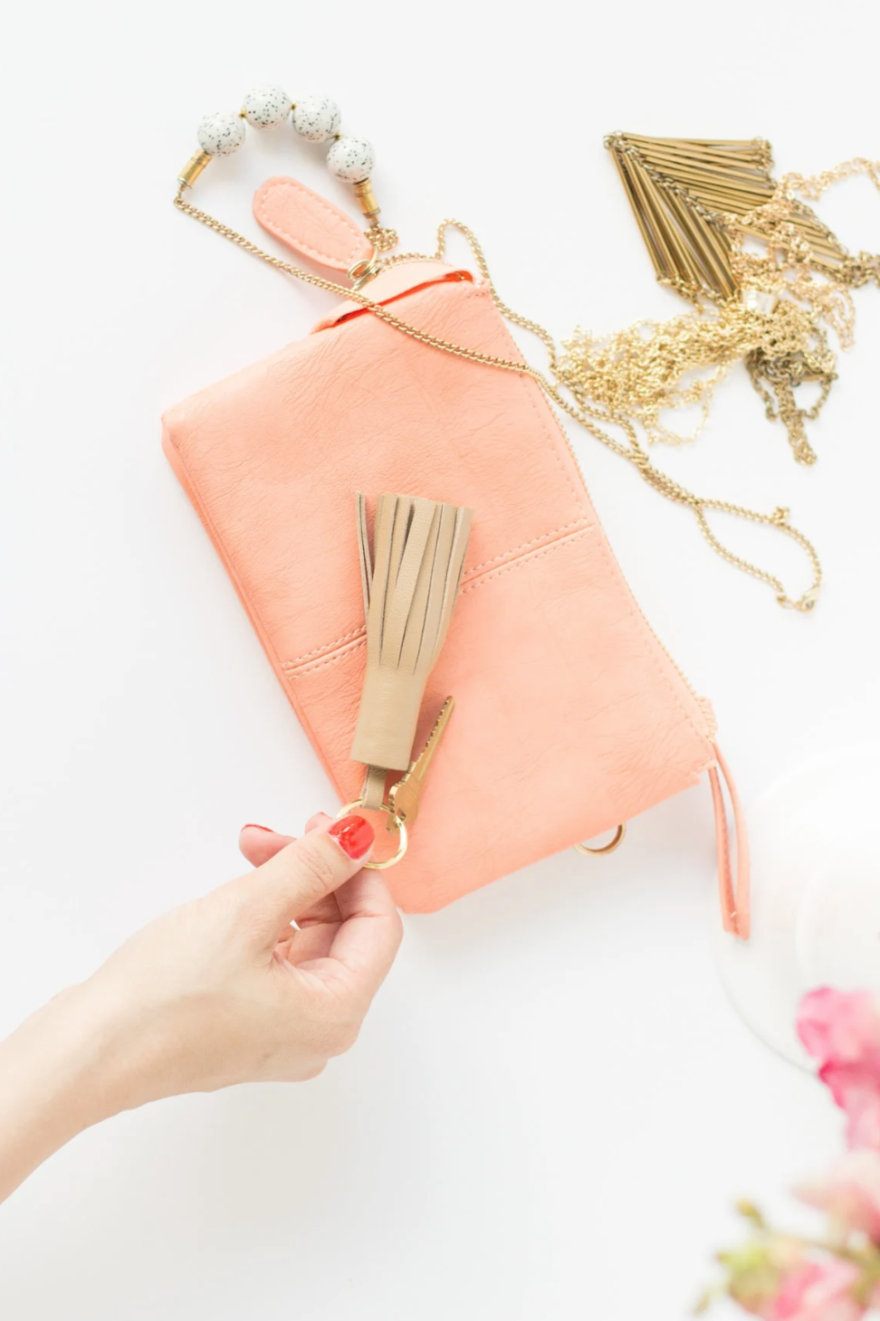 mothers day crafts leather tassel keychain