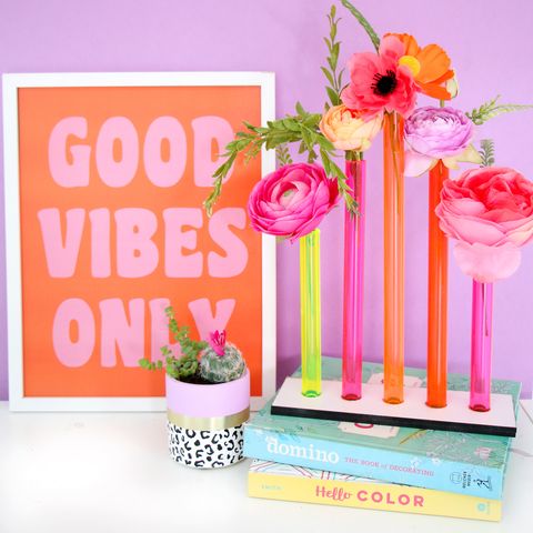 mothers day crafts neon tube vase