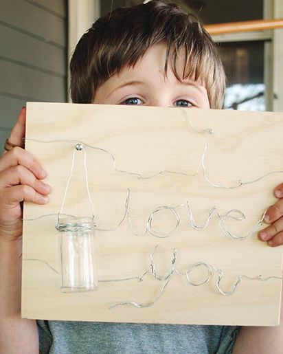 Mother's Day Crafts Wire Word Vase Art
