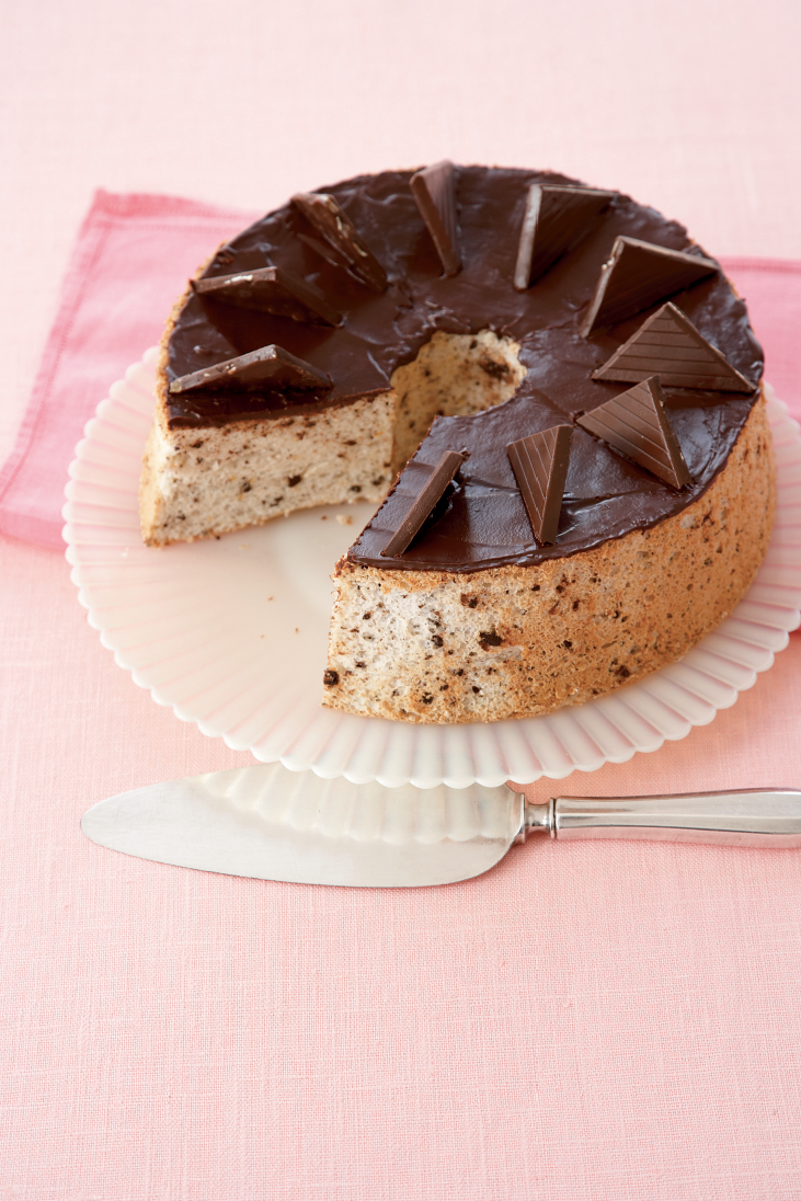 mothers day desserts chocolate speckled angel cake