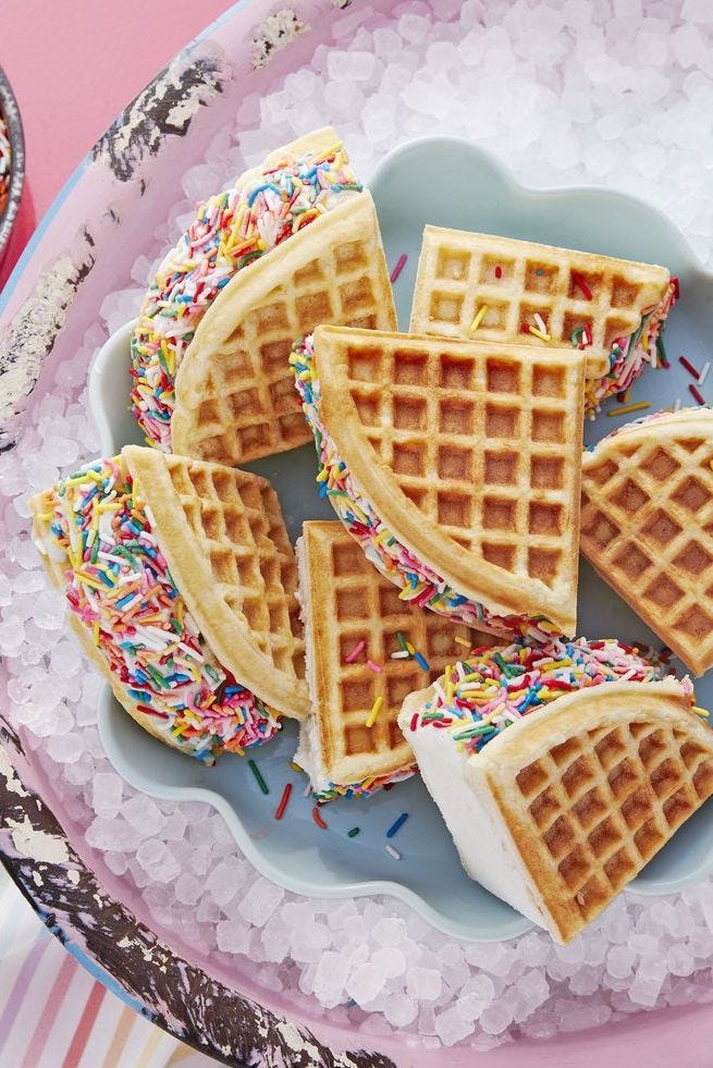 mothers day desserts  rainbow wafflewiches