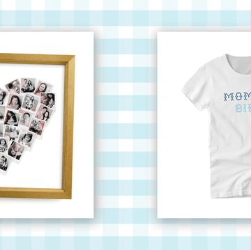 a framed photo and a tshirt that says momma bird