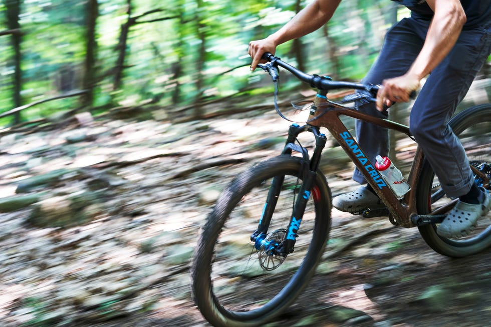 joël on a hardtail