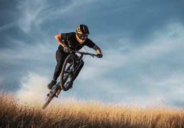 mountain biking on trail