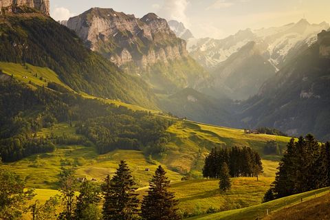 Een adembenemend uitzicht over de Zwitserse Alpen