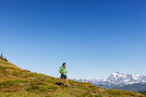 mountain trail running in the north cascades