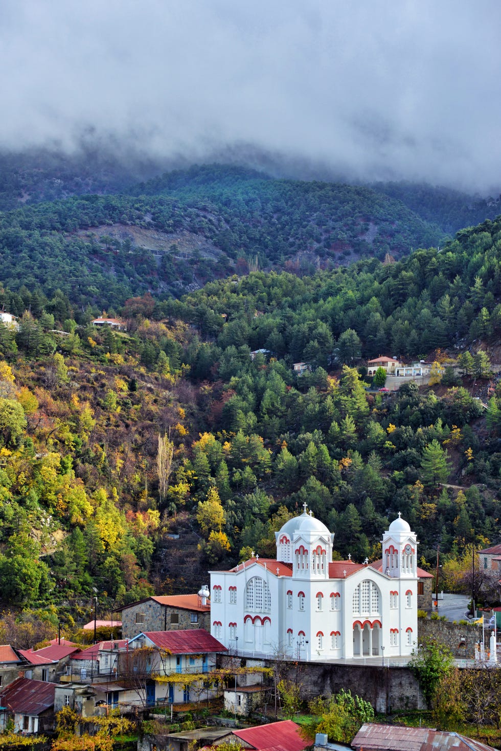 mountain village of pedoulas in cyprus, europe