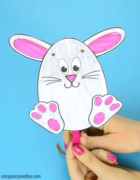 movable bunny puppet diy easter cards