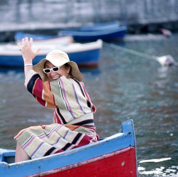 movie director lina wertmuller on a rowboat