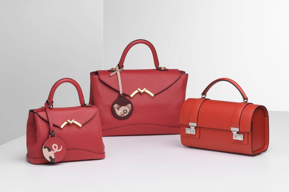 Handbag, Bag, Fashion accessory, Red, Product, Pink, Luggage and bags, Leather, Material property, Font, 