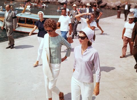 Jackie Kennedy Walking on Pier