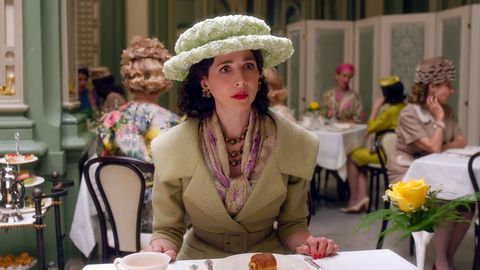 rose weissman played by marin hinkle at tea in season three episode eight of ﻿the marvelous mrs maisel