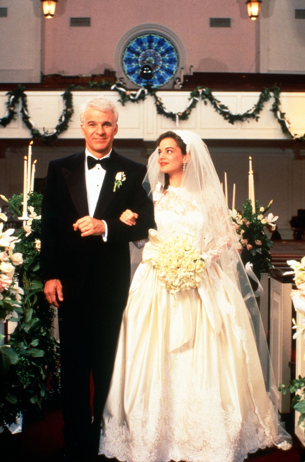 father of the bride, from left steve martin, kimberly williams, 1991 © buena vista picturescourtesy everett collection