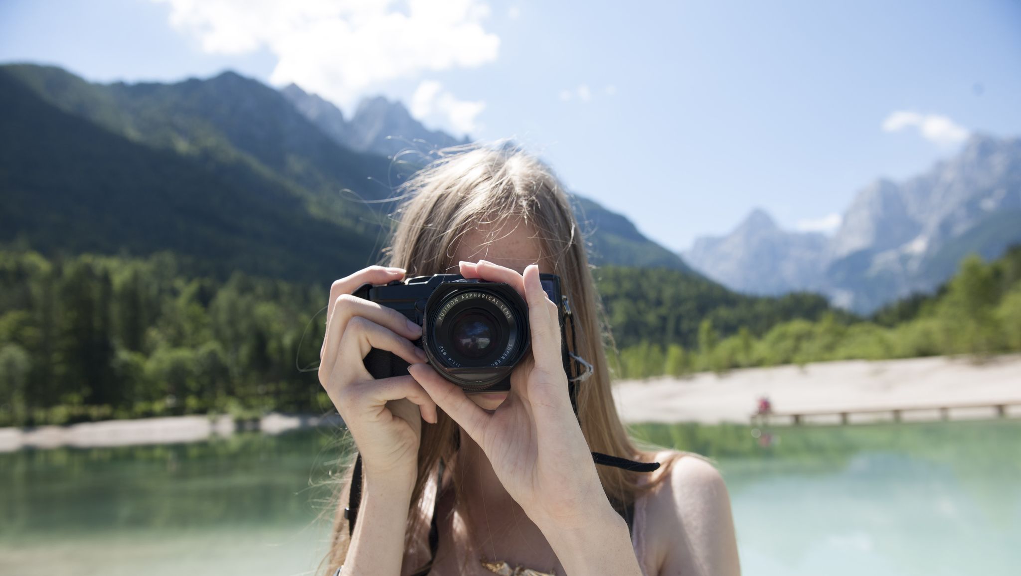 Photograph, Beauty, Skin, Mountain, Summer, Snapshot, Photography, Vacation, Shoulder, Cameras & optics, 