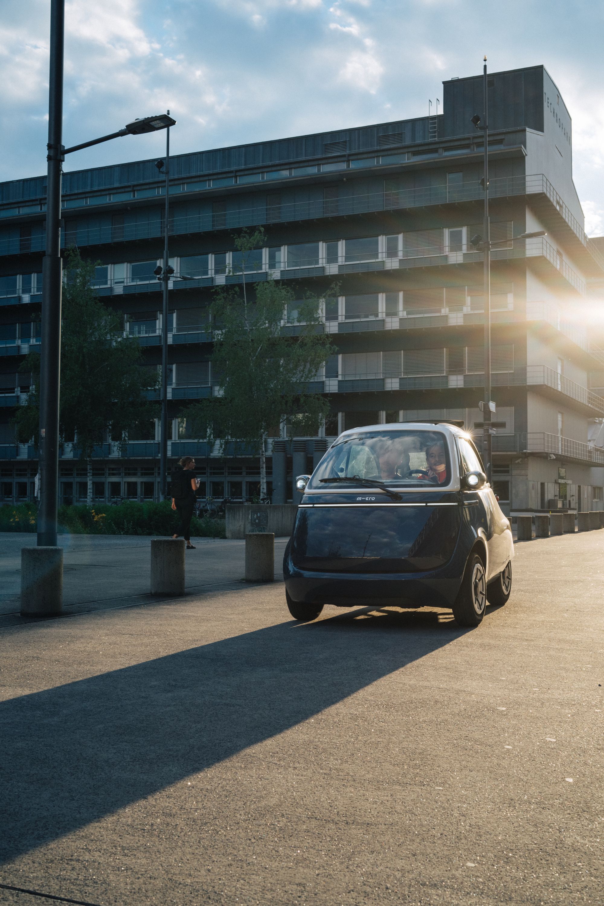 The Microlino 2.0 e-quadricycle uses 50% less energy than a small