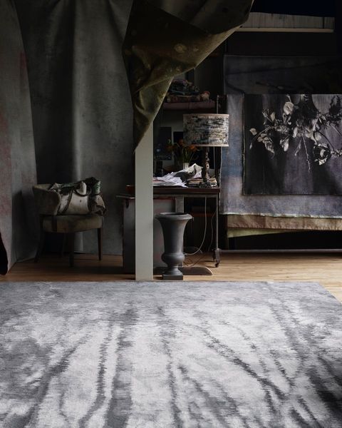 perennials echo tibetan knot rug in charcoal