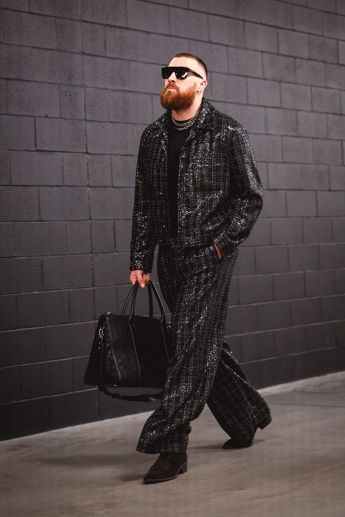 Travis Kelce's Super Bowl Outfit Is Custom Amiri