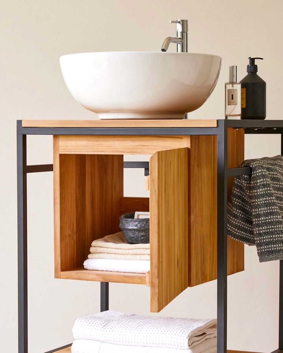 Lavabos de baño pequeños para espacios pequeños, tocador de baño con  fregadero y armario de espejo inteligente, armario de tocador con fregadero  de