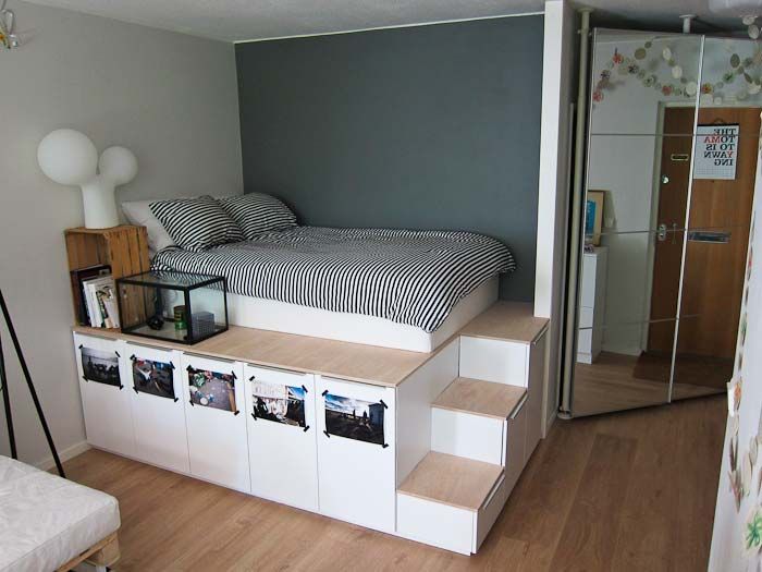 Furniture, Room, Bed, Property, Interior design, Bedroom, Wall, Bed frame, Floor, Shelf, 