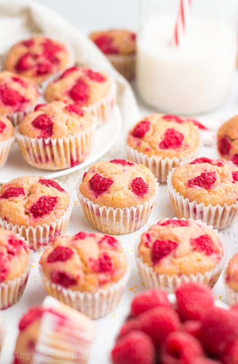 Healthy Raspberry Lemon Mini Muffins