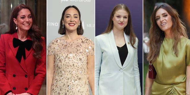 mujeres del ano 2024, fotomontaje con kate middleton, tamara falco, la princesa leonor y sara carbonero