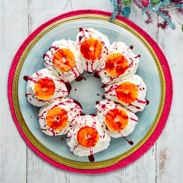 best christmas dessert recipes mulled clementine meringue wreath