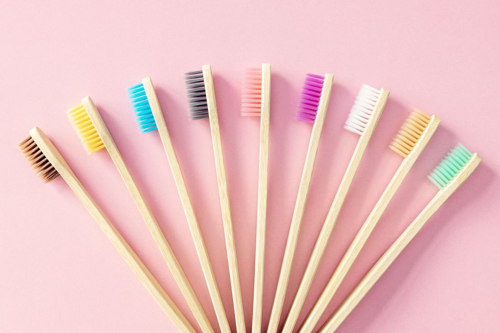 multi coloured toothbrushes