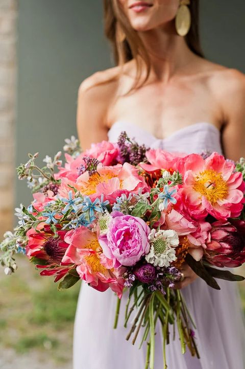 multicolored flowers fall wedding bouquets