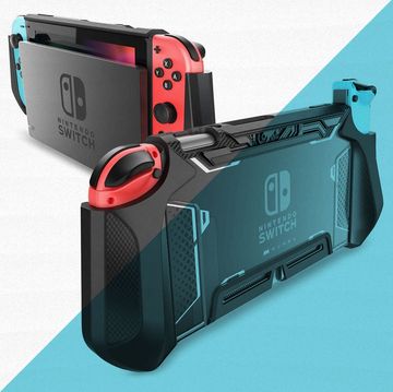 mumba dockable nintendo switch case with console inside of it