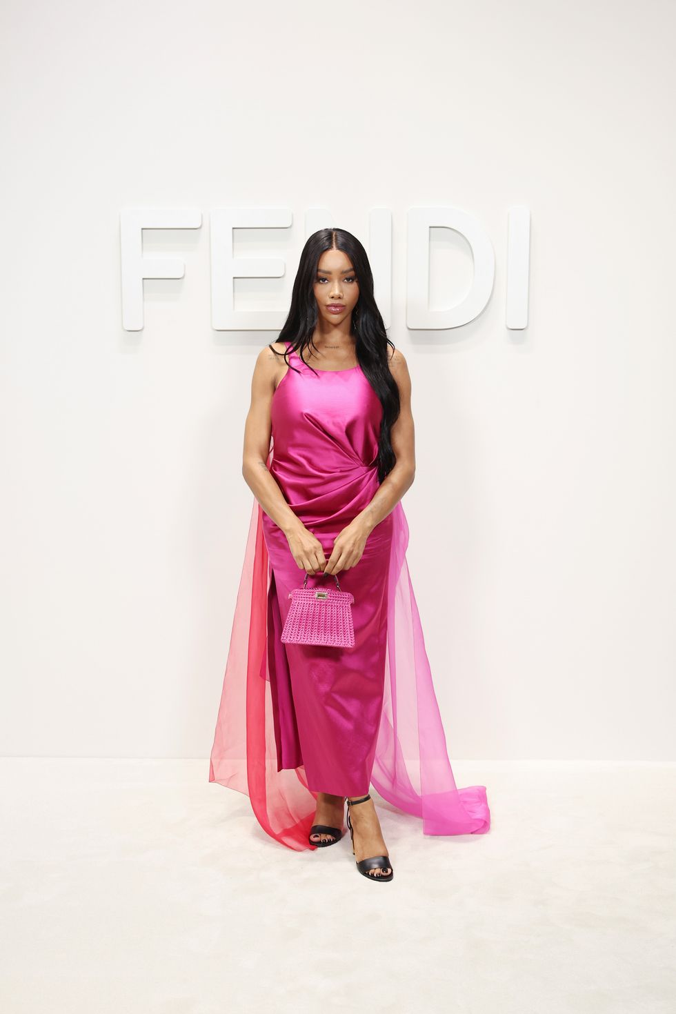 milan, italy september 20 munroe bergdorf attends the fendi spring summer 2024 fashion show on september 20, 2023 in milan, italy photo by daniele venturelligetty images for fendi