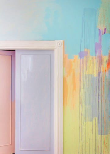 abstract mural by artist camille javal