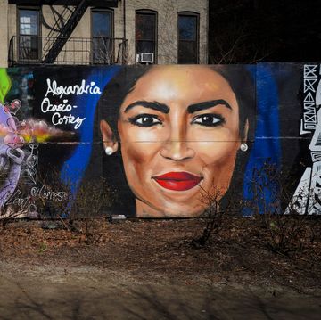 Mural Of Rep. Alexandria Ocasio-Cortez (D-NY) Painted On New York's Lower East Side